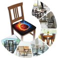 thumbnail image 6 of 6 Packs Removable Chair Seat Covers for Dining Room, Basketball Stretchable Wedding Party Chair Slipcovers Cushion Protector Fire and Water Furniture Decor, 16.9x16.9 Inches, 6 of 6