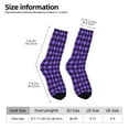 thumbnail image 2 of Fotbe purple argyle Calcetas Largas con Estampado para Hombre y Mujer – Calcetas de Compresión Transpirables y Elásticas, Viajar y Uso Diario Talla 5-11, 2 of 6