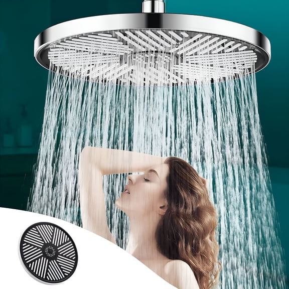 HIBIBUD Shower Head,10 Inch Rain Shower Head High Pressure,Rainfall Waterfall Detachable Bathroom Large Showerhead,Rain Setting High Flow Round Shower Head