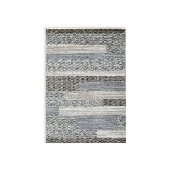 Signature Design by Ashley Sethburn Medium Cream, Brown, & Gray Striped Rug