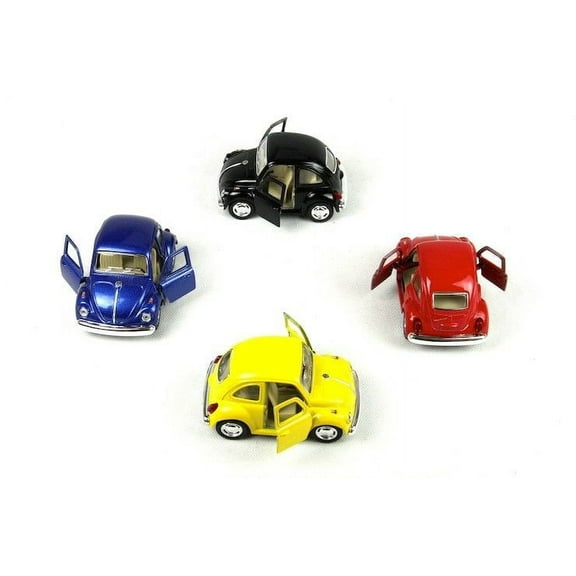 4PC SET: 4" Kinsmart 1967 Volkswagen Beetle Diecast Model Toy Car Not to Scale