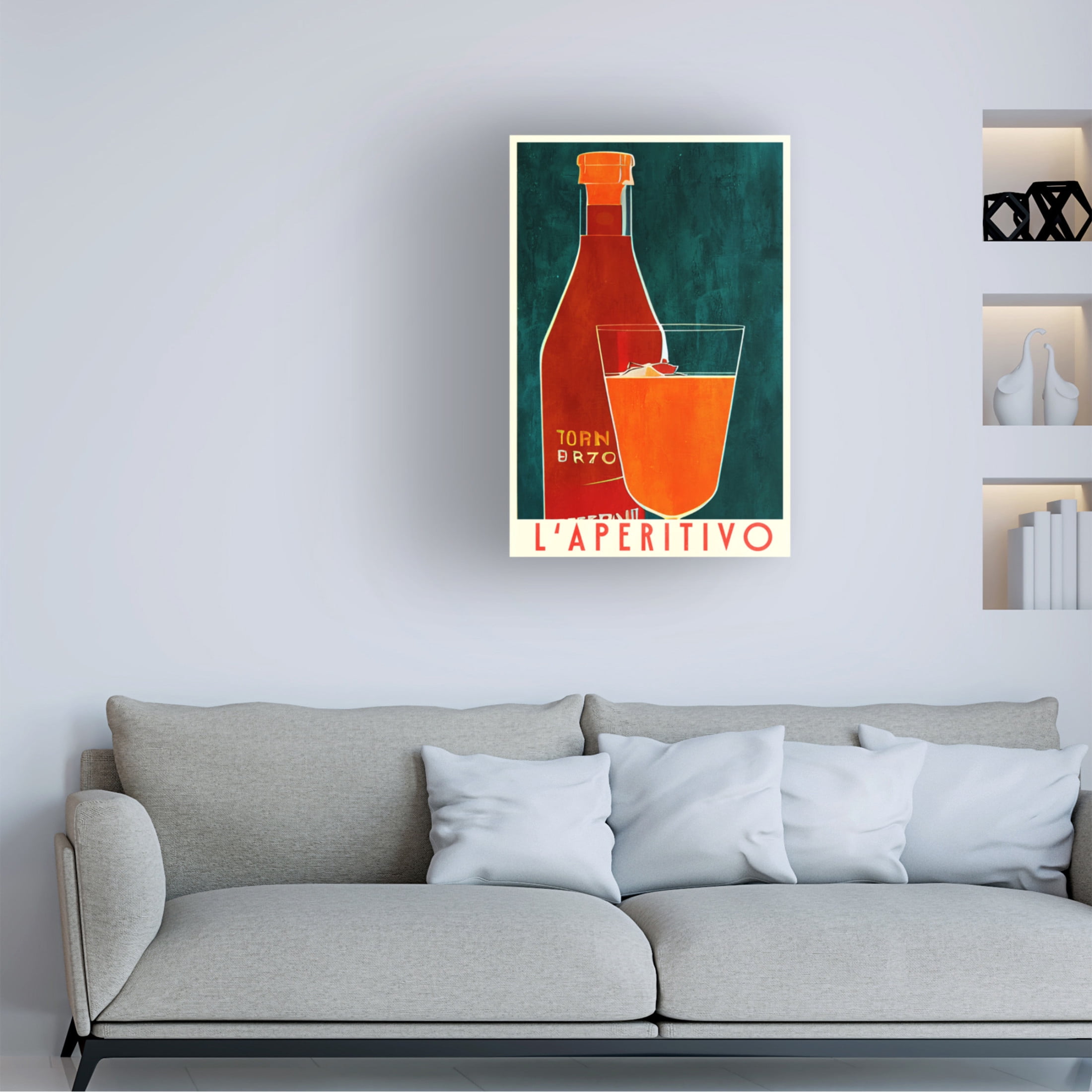 Canvas Wall Art - Bo Anderson 'L'Aperitivo' Wall Art for Living Room, Bedroom, or Office D?cor by Trademark Fine Art - 22 x 32 Inches