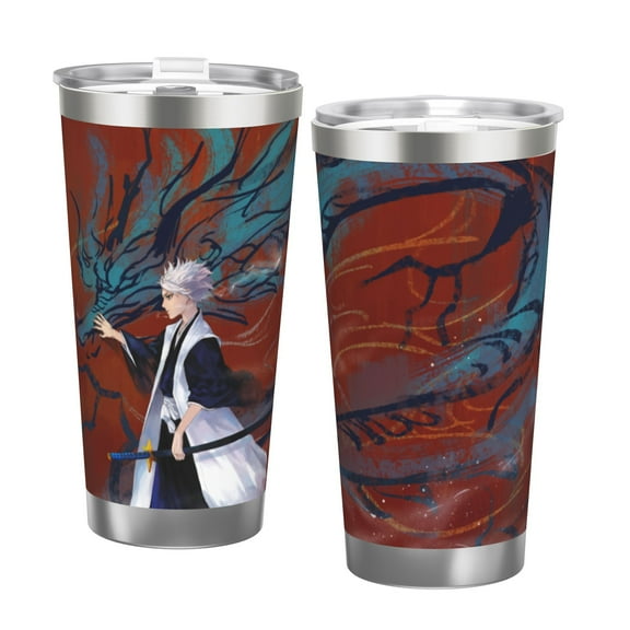 Stainless Steel 6.7in High 20oz Anime Insulated Cup, Bleach Water Bottle Stainless Sport Outdoor Double Wall Insulated Bottles With Straw