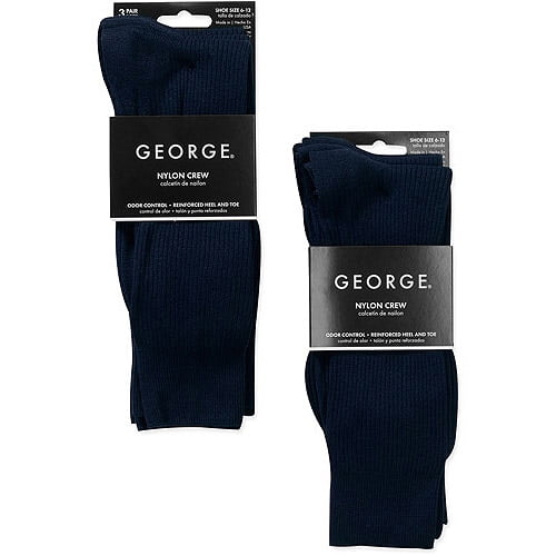Men's Nylon Crew Socks 6 Pairs