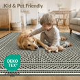 thumbnail image 4 of ODIKA 4'x6' Washable Area Rug Non-Slip, Chair-Friendly, Flatwoven Rug Aesthetic Lattice Interlocking Trellis Geometric Bathroom Printed for Home Office, Under Desk, 4 of 7