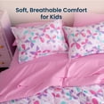 thumbnail image 2 of Sleep Zone Twin Kids Bedding Comforter Set, 5 Piece Girl Cute Durable Children Bed in a Bag, Butterfly, 2 of 8