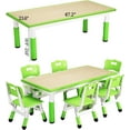 thumbnail image 2 of QinaQin Kids Table and 6 Chairs Set, Height Adjustable Activity Table with Graffiti Desktop, 2 of 6