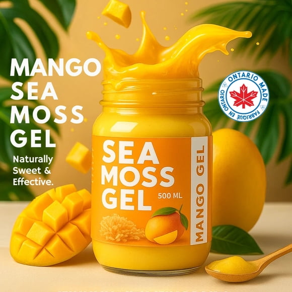 Mangue Tropicale Mer Moss Gel – Sauvage et Biologique – Superaliment Riche en Minéraux pour l'Énergie, l'Immunité et la Digestion – Prêt à Manger, Aucun Mélange Requis