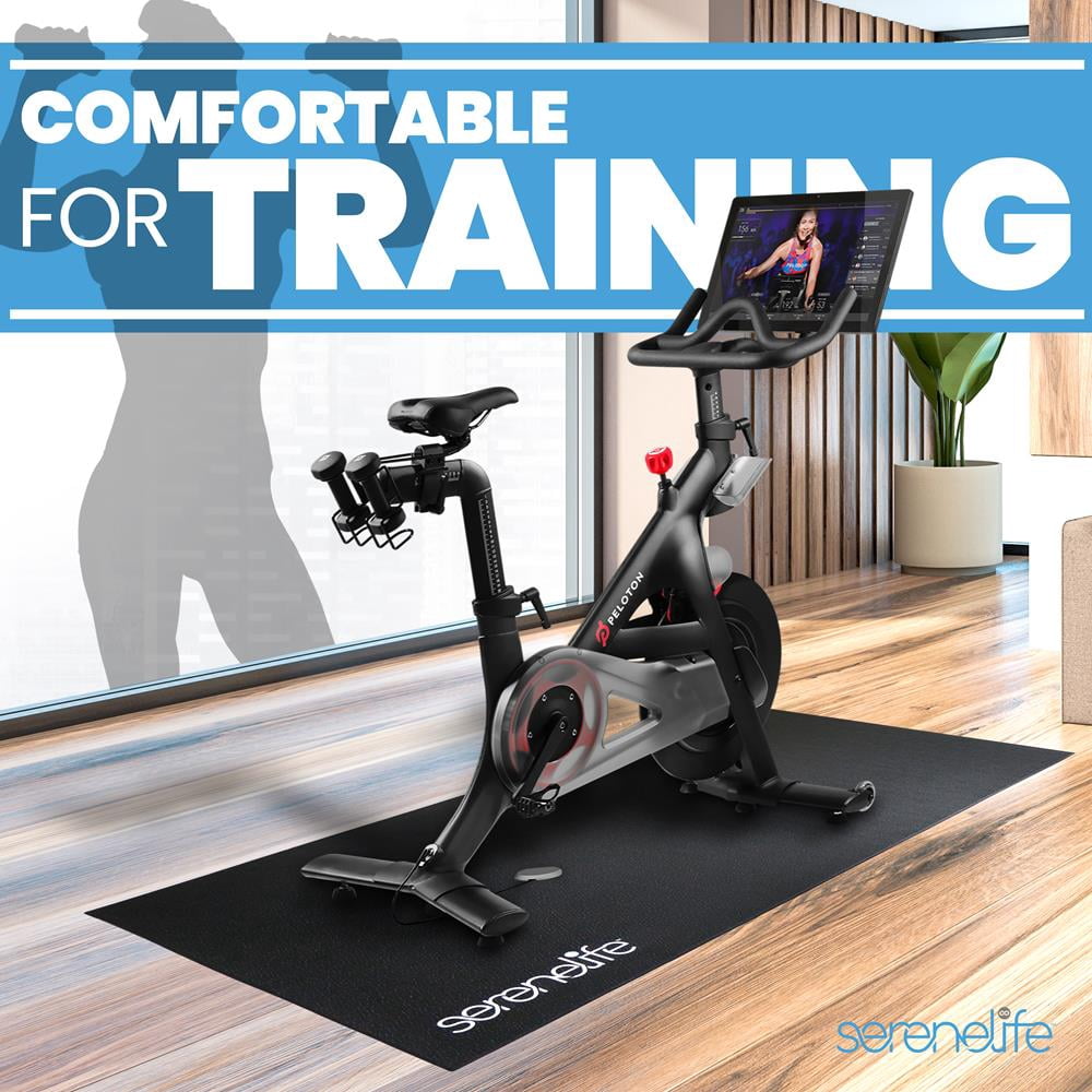 SereneLife Premium Portable Fitness Exercise Mat - 36" x 72" Non-Slip Gym Training Equipment Floor Protection - Yoga, Workout, Jump Rope - for Bigger Treadmill, Elliptical, Bike, Bench, Power Rack