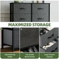 thumbnail image 2 of Uforic 8 Drawer Dresser for , Fabric Storage Dressers for Living Room with Wooden Top, Black Gray, 2 of 8
