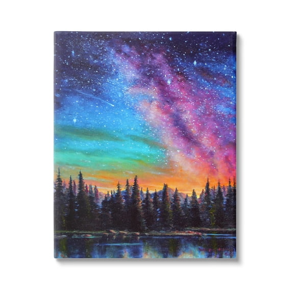 Stupell Industries Vivid Nebula Landscape Nature Painting Gallery Wrapped Canvas Print Wall Art, 16 x 20