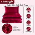 Satin Silky Soft Quilt Luxury Super Soft Microfiber Bedding Comforter Set Full/Queen, Light