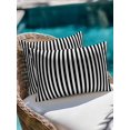 thumbnail image 4 of Waterproof Outdoor Throw Pillows with Inserts 12"x20", Black White Stripe Soft Decorative Pillowcases for Couch Bedroom, Modern Minimalist Geometric Striped Pillow Covers for Sofa Living Room, 4 of 8