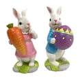 thumbnail image 3 of 2 figuras de conejo de Pascua de resina, encantadoras y creativas, para decorar patio, oficina, dormitorio y ., 3 of 8