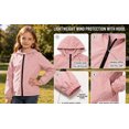 thumbnail image 3 of Fancifize Teens Girls Rain Hoodies Jacket Waterproof Windproof Outdoor Hiking Zip Up Hooded Raincoat for Kids 5-16 Years, 3 of 9