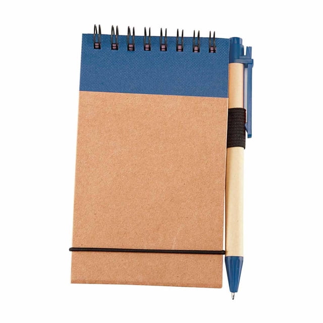 Paquete 70 piezas Libreta de 50 hojas con bolígrafo ecológico azul 7.7 x 12.7