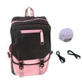 thumbnail image 2 of Bolso De Hombro Doble, Mochila De Viaje, Ligero, De Gran Capacidad, Negro Y Rosa Para Viajes Diarios De Trabajo, 2 of 7
