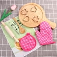 thumbnail image 4 of BESTONZON 11Pcs Juego de cocina Juego completo de regalo de cocina para niños con gorro de cocinero Delantal Mitt de cocina y utensilios para niños Juego de cocina, 4 of 5