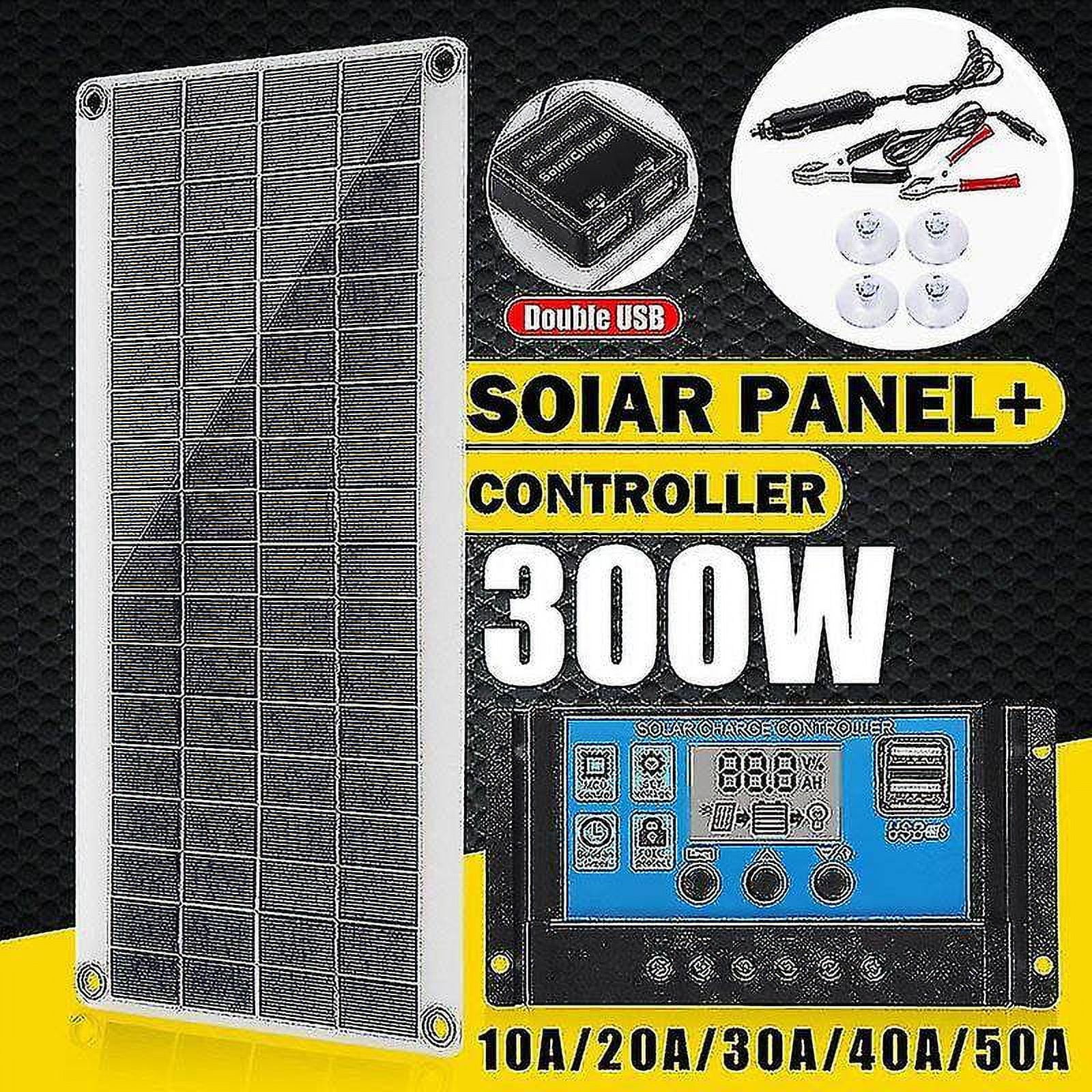 300W Solar Kit Flexible Solar Panel Monocrystalline Pv Module + 20A Controller For Boat Car Motorhome Home Shed Battery Power Charging,