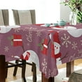 thumbnail image 3 of Coolnut Christmas Snowman Tablecloth, Waterproof Washable Polyester Square Table Cover, Durable Tablecloth for Kitchen Dining Table Party Decor, 60"X 60", 3 of 7