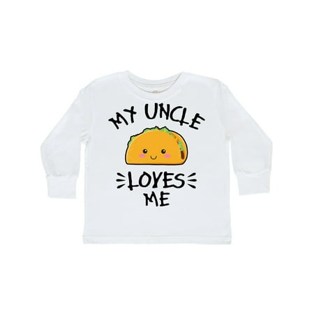 

Inktastic My Uncle Loves Me with Taco Illustration Gift Toddler Boy or Toddler Girl Long Sleeve T-Shirt