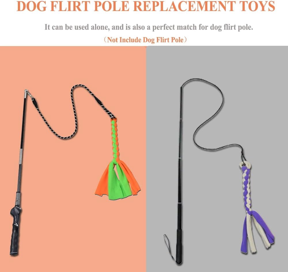 3 Pack Dog Rope Toys Dog Flirt Pole Replacement Toys Pet Interactive Cotton Chew Toys Chase and Tug for Small Medium Dogs Puppies Breed Chewers …