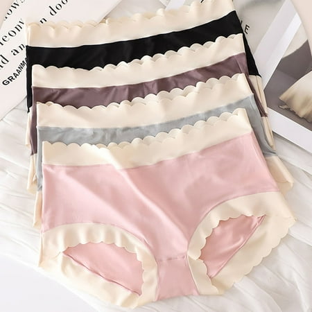 

opvise Women Underpants Stitching Moisture Wicking High Elasticity Seamless Nylon High Waist Large Size Panties Coffee L