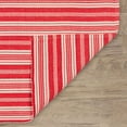 thumbnail image 4 of Ticking Stripe Red/Ivory Handwoven Indoor/Outdoor Rug, 6' x 9', 4 of 6