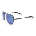 thumbnail image 3 of Mens Classic Rectangle Officer Air Force Pilot Metal Sunglasses Gunmetal - Blue Mirror, 3 of 4