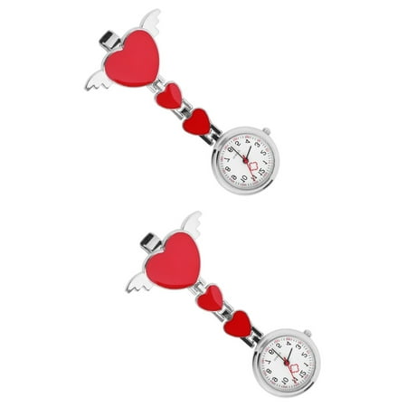 Masteelf Set of 2 Hanging Pocket Watches, Stylish Doctor Watches for Decoration, Red Color Design