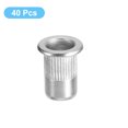 thumbnail image 3 of Unique Bargains 5/16-18 Rivet Nuts, 40 Pack 304 Stainless Steel Knurled Flat Head Threaded Insert Nuts for Metal, Plastic, 3 of 5
