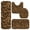 Black and Brown Leopard Print, variant on Blue and White Leopard Print Bathroom Rug Set 4 Piece,Includes Contour,Lid Cover,Bath Mat,Non-Slip Extra Soft Absorbent Washable