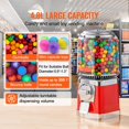 thumbnail image 2 of Gumball Machine for Kids, 16"H Home Candy Vending Machine, PC Round Gumball Dispenser, Bubble Gum Machine for Game Stores, Coin Operated Gumball Bank for Toy Capsules Bouncy Balls Candy, Red, 2 of 6