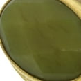 thumbnail image 3 of Benzara BM229285 Oval Metal Frame Bezel Pin with Olive Jade Insert, Brass & Green, 3 of 5