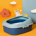 thumbnail image 4 of HINAG Arenero para Gato con Pala Incluida Bandeja Sanitaria de Plástico Resistente y Antiderrames Fácil Limpieza Tamaño 43x35x19 cm Azul, 4 of 4