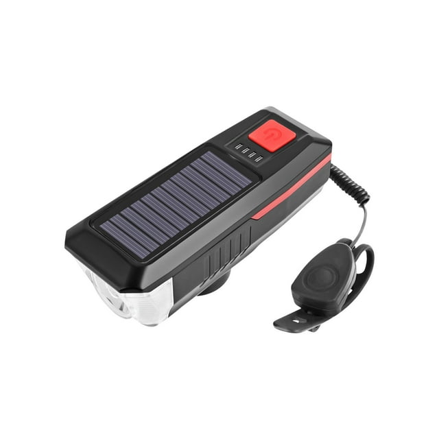 Led Flashlight Rechargeable Bicycle Light Headlight Solar Horn Light Usb Rechargeable Headlight Cycling Strong Flashlight Cycling Equipment Led Solar Lights