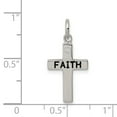 thumbnail image 3 of 925 Sterling Silver Solid Polished Oxidized FAITH and Cubic Zirconia Cross Charm 19x11mm Wide Pendant Necklace for Women, 3 of 4