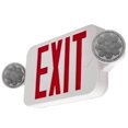 LFI Lights Combo Red Exit Sign with Emergency Lights White Housing