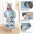 thumbnail image 3 of FORMRS Wearable Blanket Hoodie with Sleeves for Kids Cozy Flannel Sweatshirt, Vibrant Cute Cat, 3 of 7