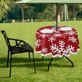 thumbnail image 6 of Coolnut Snowflakes on A Red Background Round Tablecloth 60In,Waterproof Round Table Cloths with Umbrella Hole and Zipper,Party Patio Table Covers for Outdoor Backyard /BBQ/Picnic, 6 of 7