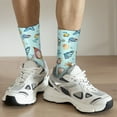 thumbnail image 6 of Daiia Sea Shells 2 Print Crew Socks – Soft Breathable Long Socks for Men & Women, Moisture-Wicking & Comfortable Daily Wear Socks, One-Size Fits Most (US 5-11), 6 of 6