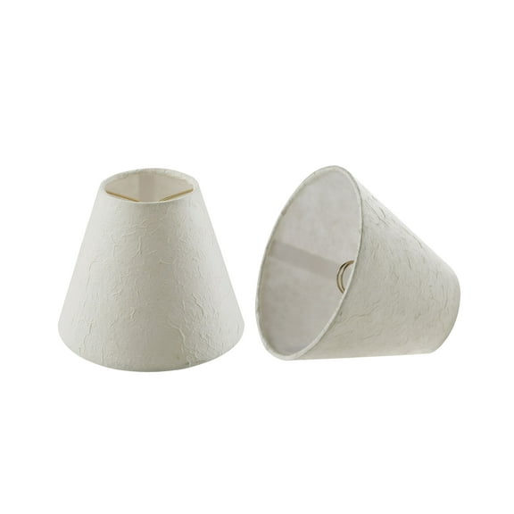 Aspen Creative 32129-2 Small Hardback Empire Shape Chandelier Clip-On Lamp Shade Set (2 Pack), Transitional Design in White, 6" bottom width (3" x 6" x 5")