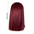 thumbnail image 3 of Ediodpoh High Temperature Silk Wig European and American Style Red Ladies Long Straight Hair Wig Suitable for Parties Festivals 50cm/20in Wigs for Women Red_007, 3 of 9