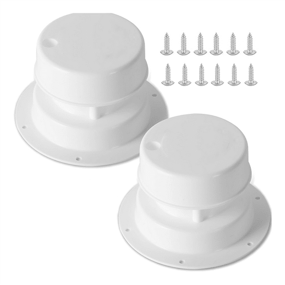 2Pack RV Roof Vent Cover Kits and Screws Cap for Trailer Replacement Plumbing Caps White