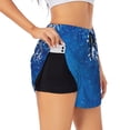 thumbnail image 2 of Haiem Blue Christmas With Snowflakes Women's 2 in 1 Running Shorts - Lightweight Athletic Workout Gym Yoga Breathable Sports Shorts Liner with Phone Pockets-Small, 2 of 9
