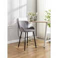 thumbnail image 5 of Luccalily Counter Height Bar Stools set of 2,Velvet Bar stools with Back and Footrest,Modern Design and Golden feet for Kitchen,Bistro Pub, Dining Chair, 5 of 12