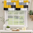 thumbnail image 3 of 2 Panels Yellow Grey Geometric Valance for Windows, Modern Black White Abstract Art Light Filtering Kitchen Curtains, Rod Pocket Window Treatment Curtain Valances for Living Room Bedroom, 60"x18", 3 of 9