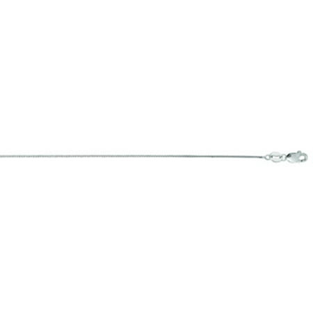 14 Karat White Gold 0.60mm 17 Inch Classic White Box Chain Necklace