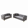 thumbnail image 5 of Newest Velvet Sofa,3+2 Seater Deep Seat Sofa,Modern Sofa with Button Nailhead,Square Arm Couches,Furniture for Living Room,Bedroom,Office(Grey), 5 of 8