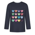 thumbnail image 3 of Jinhomg Mens Fashion Graphic Tees Funny Valentine's Day Love Heart T-Shirt Big and Tall Casual 3/4 Sleeve Spring Summer Tee Shirts Spring Summer Tops Navy XXL, 3 of 5